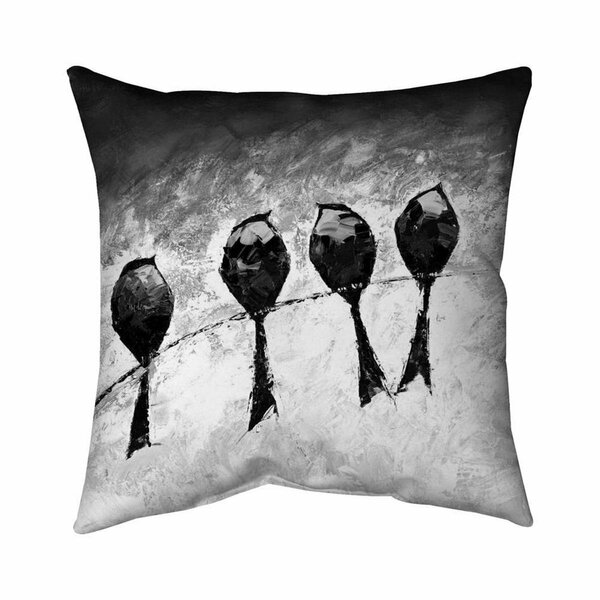 Fondo 26 x 26 in. Four Birds Perched-Double Sided Print Indoor Pillow FO2774611